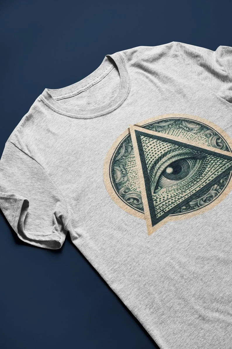 S-4XL Plus Size 3 Colors The Eye of Providence The Eye of The Illuminati The Eye of The All-seeing Mystic Symbol Esoteric T-shirt The Eye of The Spirit