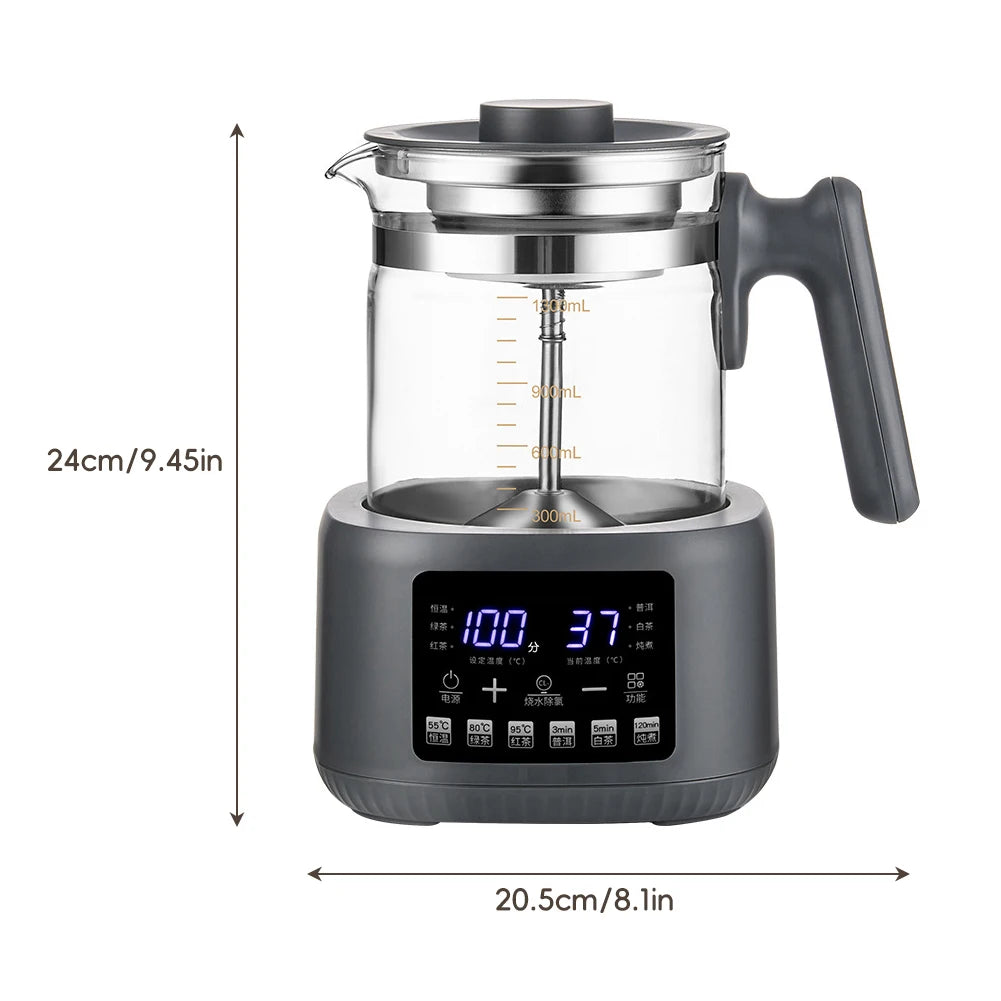 1300ml Steam Spray Tea Kettle Baby Constant Temperature Milk Regulator 316 Stainless Steel Heating Plate Multi Electric Kettle 72h Thermostatic Kettle AU Plug Travel Camping Picnic Home Office Appliances Supplies