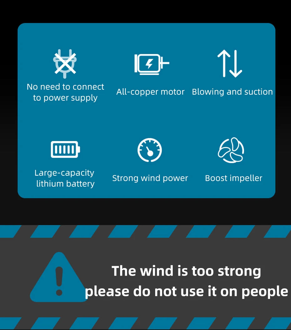 NEW Arrivals Portable High Power Blower Wireless Handheld Multifunctional Lithium Electric Dust Collector Vacuum Cleaner Dryer