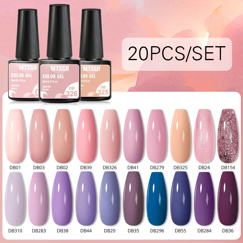 NEW Arrivals 24/40.120PCS Set Colors Gel Nail Polish Set Semi Permanent Hybrid Gel Varnish Set Base Top Coat Soak Off UV LED Nail Gel Kits Manicure Pedicure Accessories Nail Care Tools Sets Cosmetic Supplies