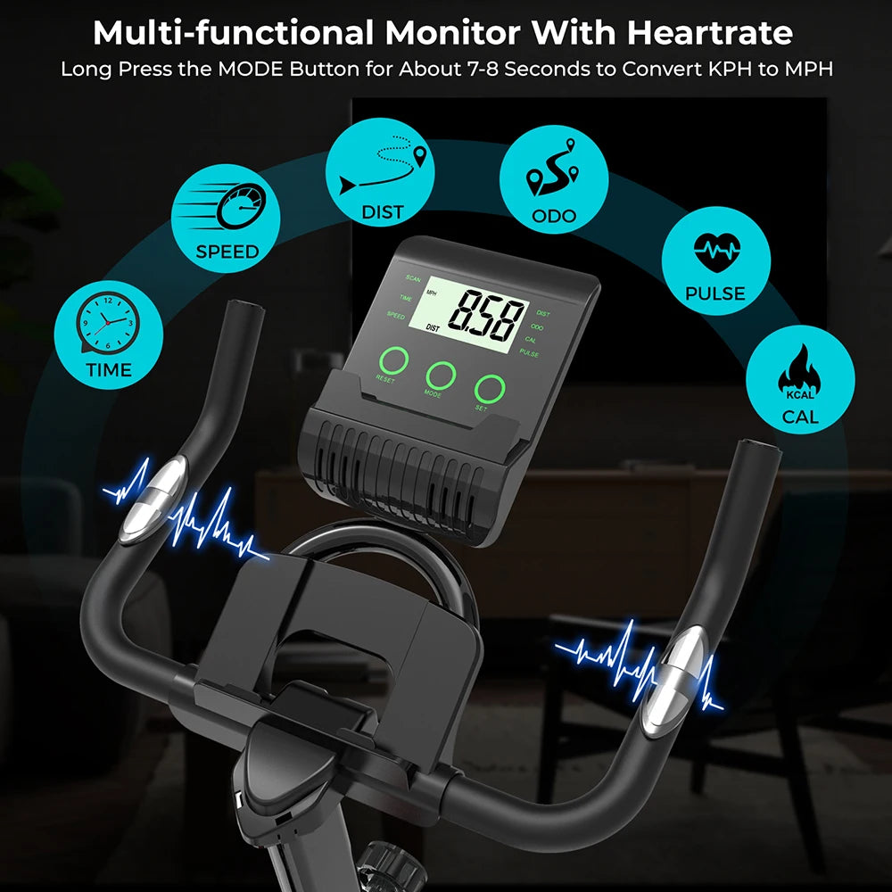 Indoor Bike 12KG Flywheel Belt-drive Digital Display Magnetic Fitness Exercise Bikes For Gym