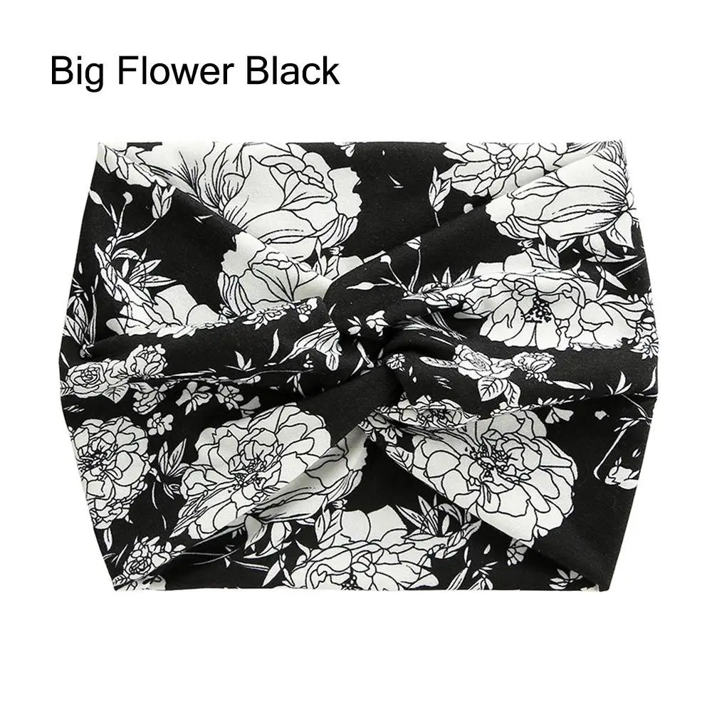 NEW Arrivals 29 Colors/Patterns Sports Bohemian Wide Cotton Stretch Headbands Women Headwrap Yoga Hair Bands Headwear Bandana Twisted Wide Headbands Hair Accessories