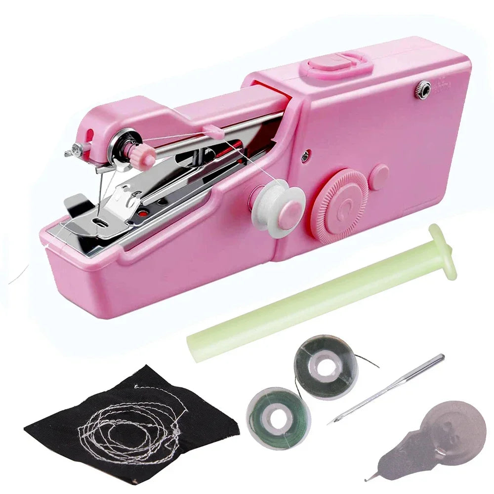 Quick Repair DIY Clothes Needlework Sewing Hand Sewing Machine Mini Hand Sewing Machine Electric Needlework Portable