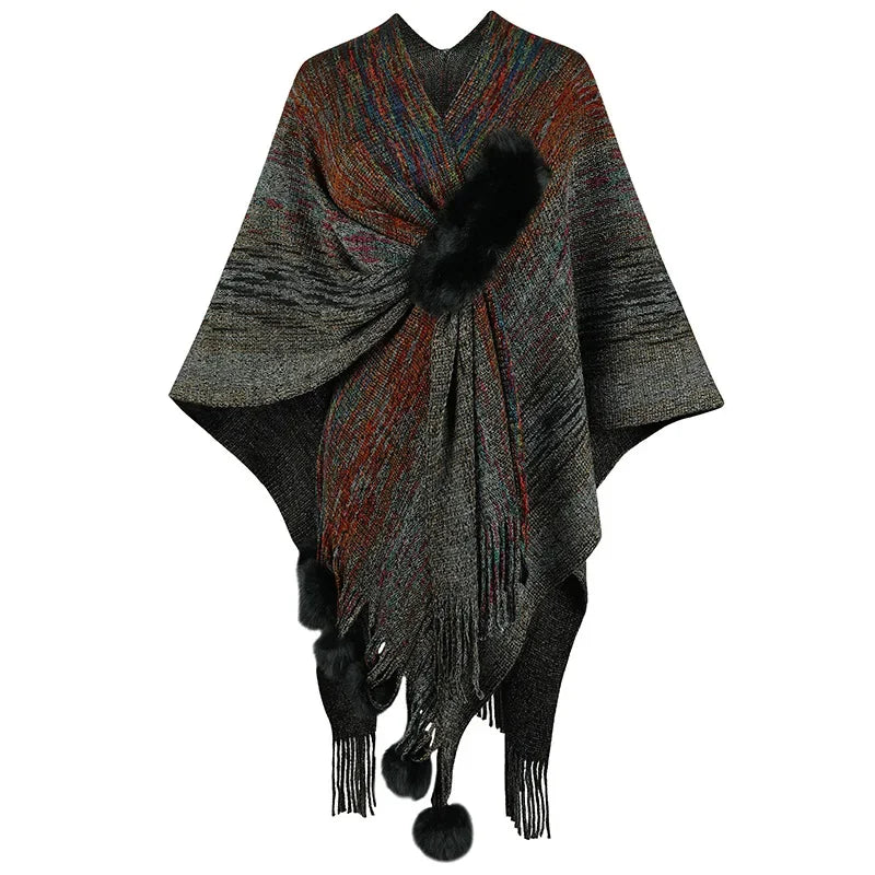 NEW Arrivals High Quality Luxury Shawl Cardigan Coats Women Sweaters Full Sleeve Tassel Cloak Coat Capes Elegant Splice Open Stitch Ponchos Autumn Winter Girls Ladies Fashion Apparel Accessories Clothing Supplies