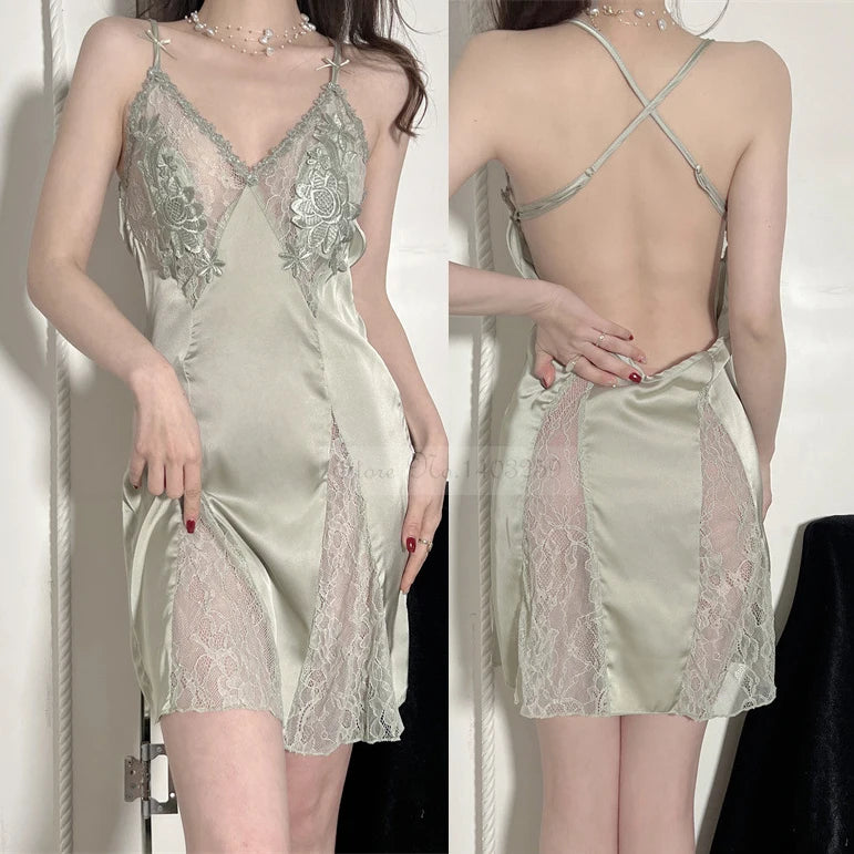 NEW 2PCS Rayon-Silk Set 5 Colors M-XL Sexy Embroidery Wedding Robe Nightgown Sleepwear Set Summer Female Nightwear Patchwork Lace Rayon Bathrobe Casual Home Dress