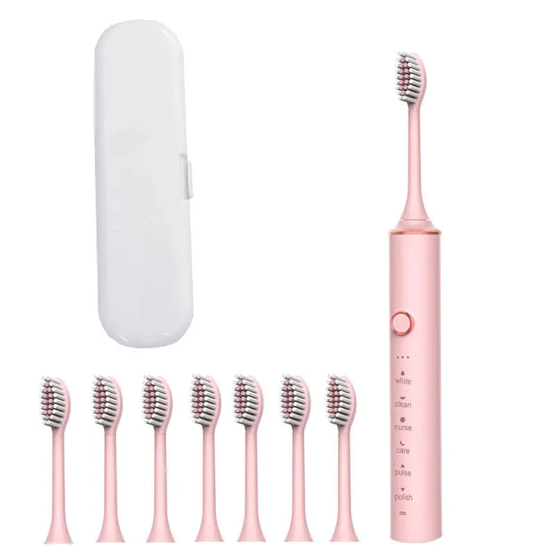 USB Fast Charging Sonic Electric Toothbrush + 8 Head + Box with Smart Timer Rechargeable Adult Toothbrush Set Includes Replacement Heads Women Men Oral Hygiene Supplies