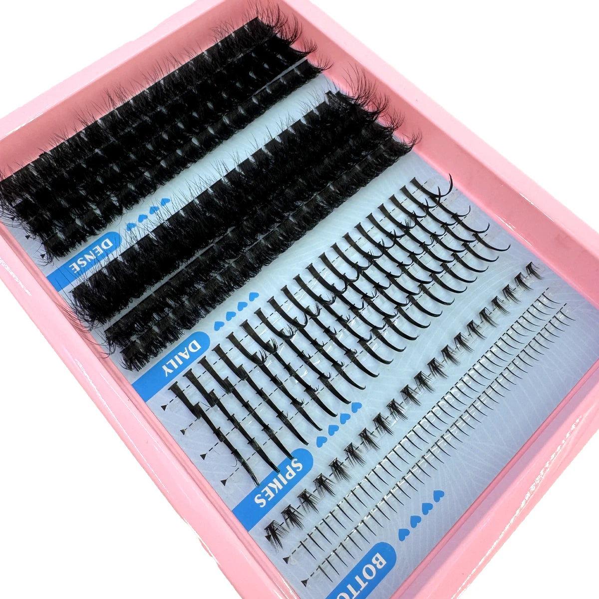 NEW Arrivals 15 Rows Lash Clusters Spikes Eyelash Extensions Spiky Lashes Extension Thick Individual Cluster Lashes with Spikes & Bottom Lashes Women Cosmetic Accessories