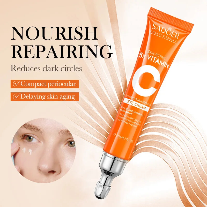 Vitamin C Eye Cream Anti Dark Circles Eyes Bags Remover Moisturizing Brightening Firming Skin Care Products for Eyes