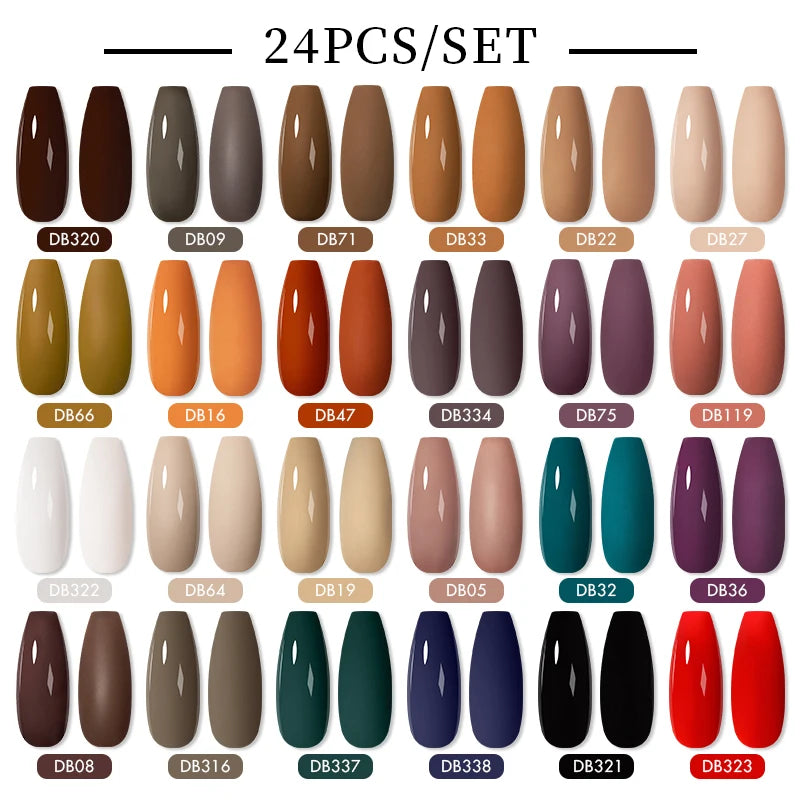 NEW Arrivals 24/40.120PCS Set Colors Gel Nail Polish Set Semi Permanent Hybrid Gel Varnish Set Base Top Coat Soak Off UV LED Nail Gel Kits Manicure Pedicure Accessories Nail Care Tools Sets Cosmetic Supplies