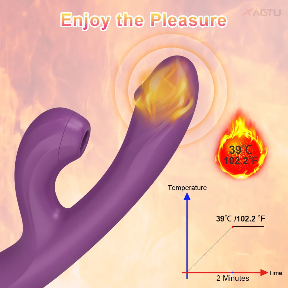 Clitoral Sucking G-Spot Vibrator Dildo for Women Heating Nipple Vacuum Sucker Clit Stimulator Sex Toys for Adults Masturbator