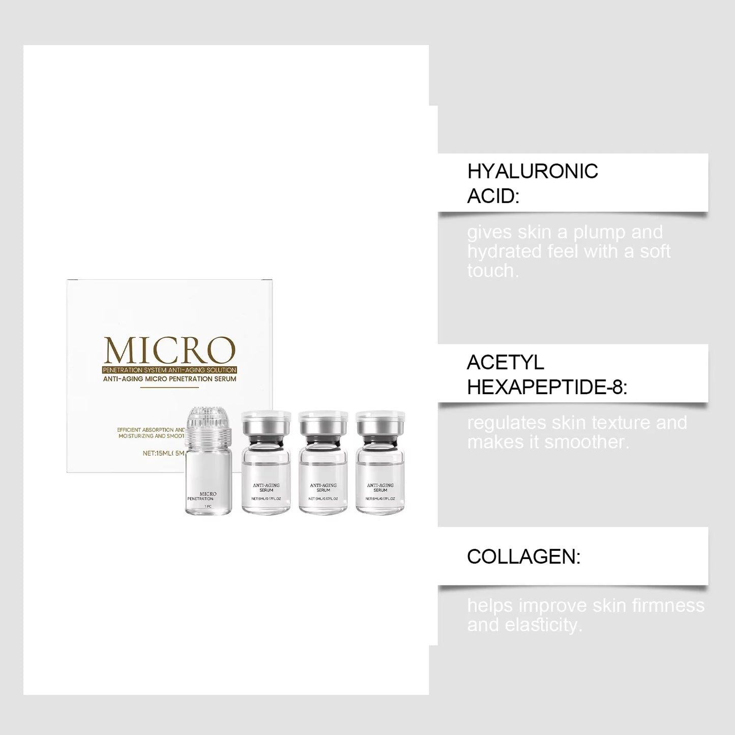 Buy 5 Get 5 Free Collagen Anti-Wrinkle Essence Hydrating Firming Pore-Cleaning Anti-Aging Essence Set Women Skin Care Sets Korean Beauty Products