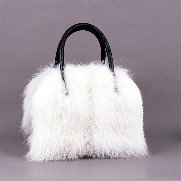 New Women's Clothing Designer Brand Luxury Real Fox Hair Large Capacity High-End Evening Party Business Dinner Handbag Charm Women's Fur Bag Purse Girls Ladies Luxury Fashion Apparel Accessories Clothing Supplies