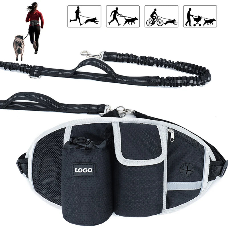 Multi-Functional Sports Running Fitness Training Dog Waist Bag Outdoor Pet Fanny Pack With Leash