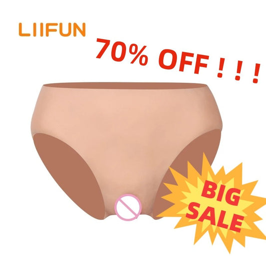 Liifun Silicone Fake Vagina Panties Realistic Pussy Brief Crossdresser Transgender men underwear Drag Queen Shemale Transvestite