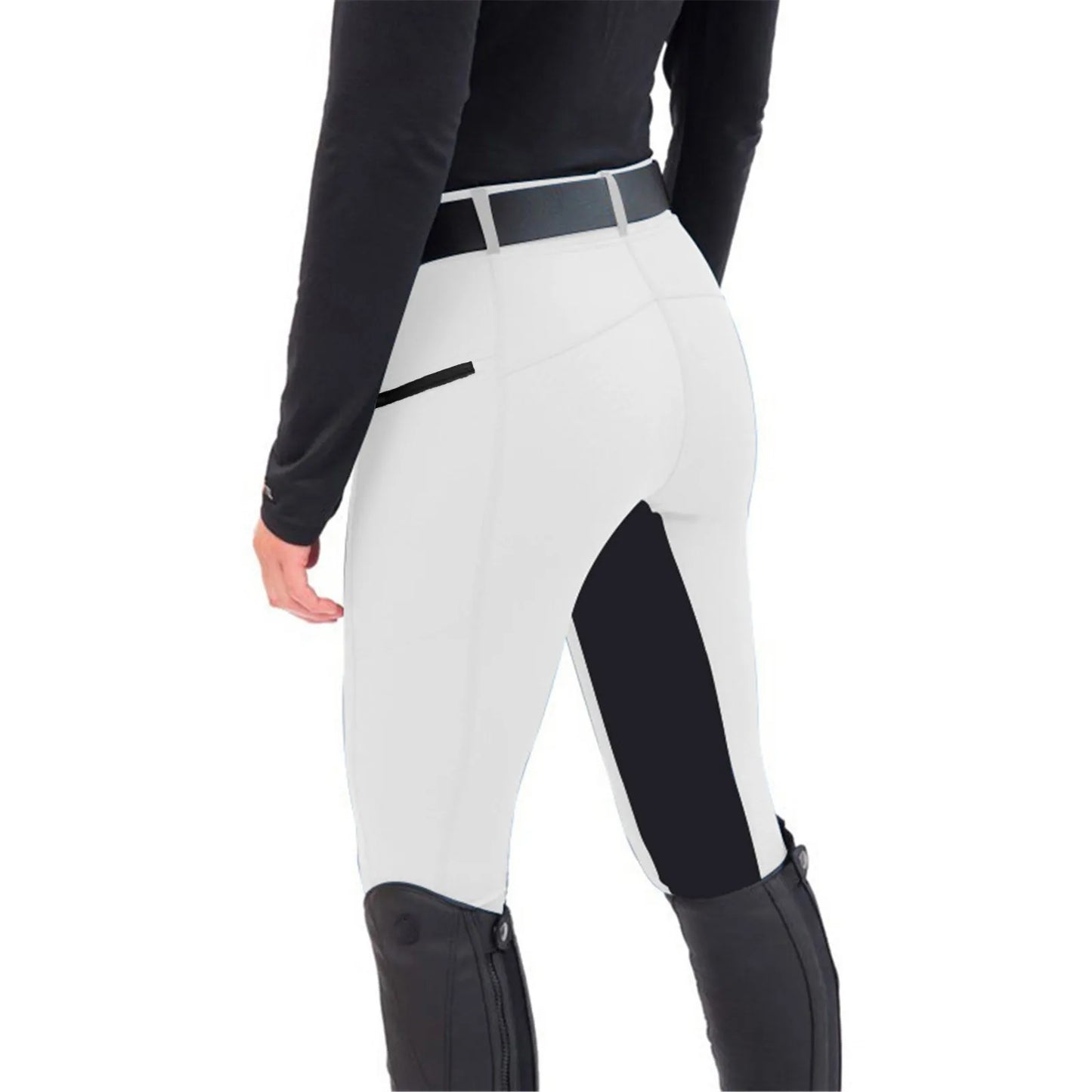 New Arrivals S-2XL UK Size 5 Colors Fashionable Jodhpurs and Casual Equestrian Pants with Slim Fit Silicone Anti-Slip and Elastic Splicing, Horse Riding Pants Leggings Equestrian Fashion Apparel Supplies