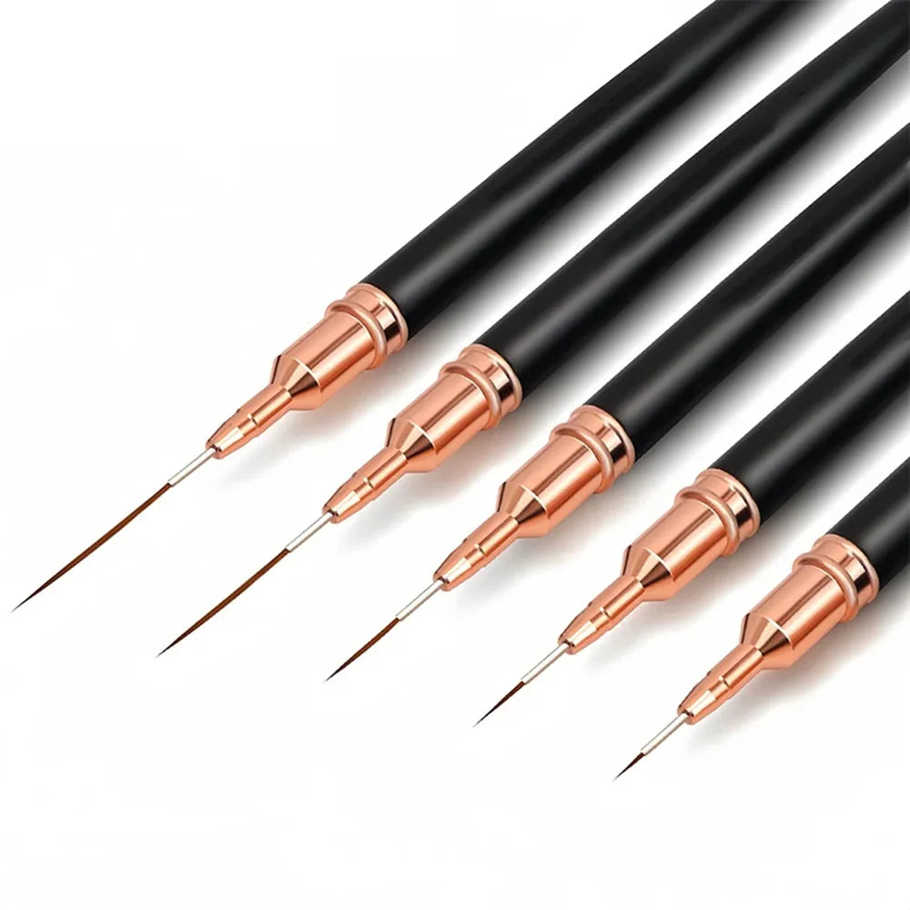 NEW 5 PCS Set Nail Brush Pen Nail Art Liner Brushes Set Elongated Striping Drawing Professional Women Nail Care Manicure Accessories Cosmetic Supplies