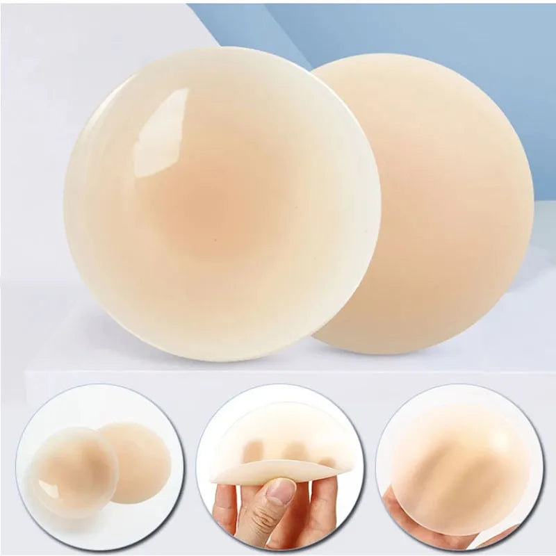 1 Pair Reusable Breast Petals Nipple Cover Invisible Petal Adhesive Strapless Backless Stick on Bra Silicone Breast Patch