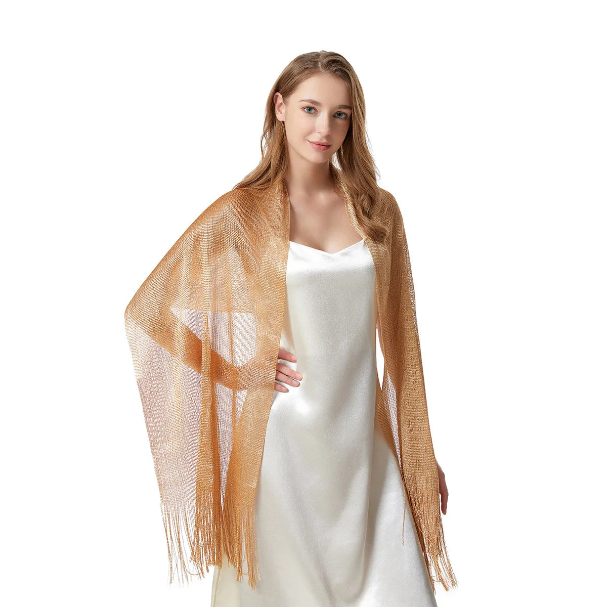NEW Arrivals Black/Gold Fashion Bright Silk Sunscreen Shawl Hijab Gold  Shiny Scarves For Women Lace Tassel Party Evening Dress Scarf
