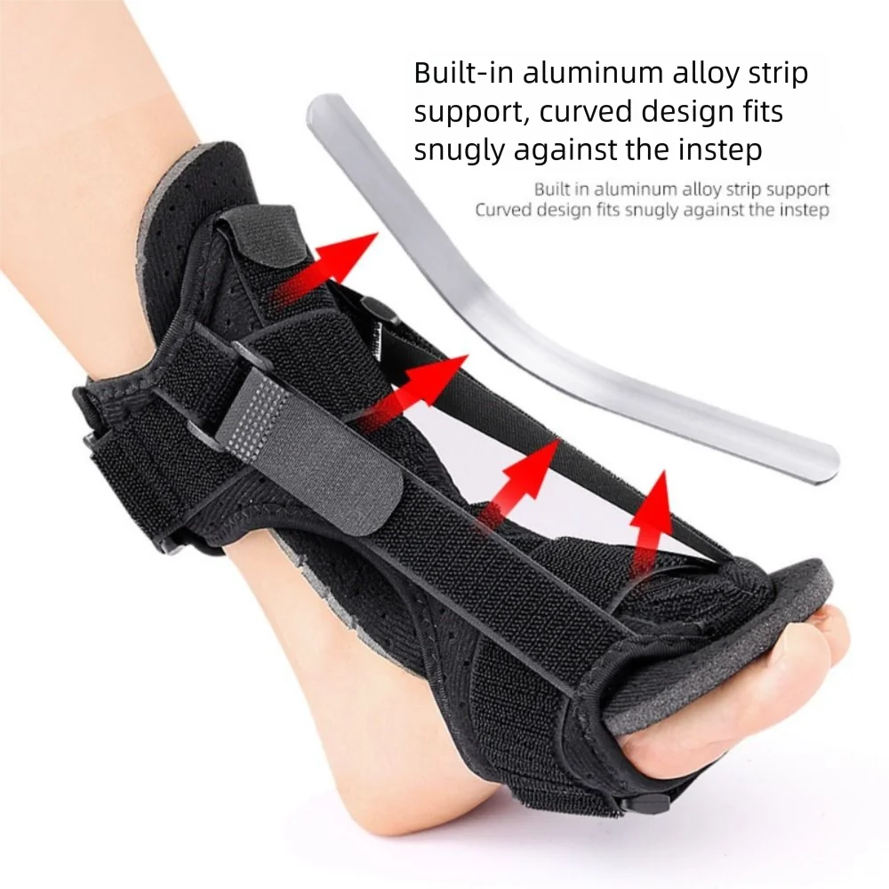 Double Support Plantar Fasciitis Splint Compression Breathable Dorsal Drop Foot Orthopedic Brace Adjustable Skin-friendly Health Care Supplies