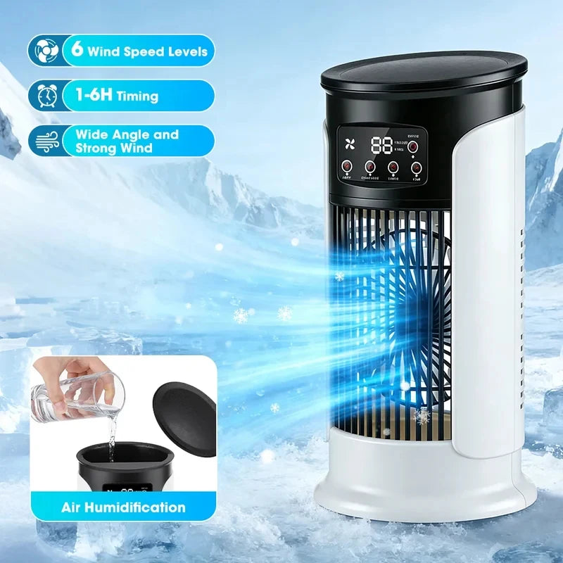 NEW Arrivals Evaporative USB Air Cooler, Portable Mini Air Conditioner Fan with Humidifying & Timer Function, Desktop Cooling Fan for Home Office Cooling Supplies