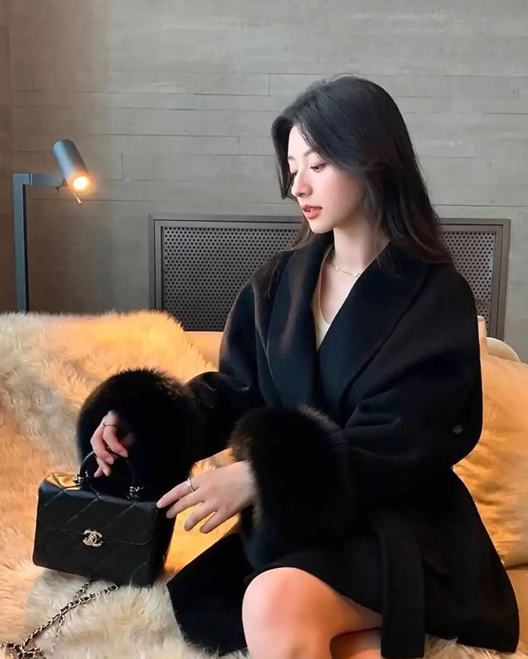 UK Size 5 Colors Elegant Lace Up Woolen Overcoat Women Casual Lapel V-Neck Full Sleeve Loose Warm Outerwear Lady New Autumn Commute Street Coat