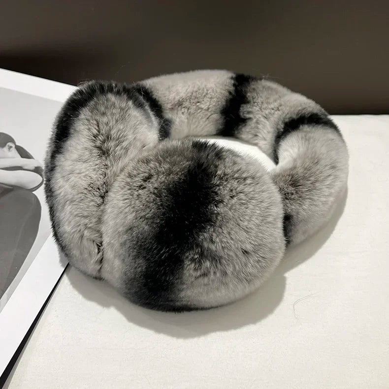 NEW Arrivals 8 Colors 100% Real Rex Rabbit Fur Earmuffs for Women Girls Winter Snow Outerwear Ear Warmers Soft Warm Furry Ear Muffs for Cold Weather Ladies Luxury Fashion Apparel Accessories