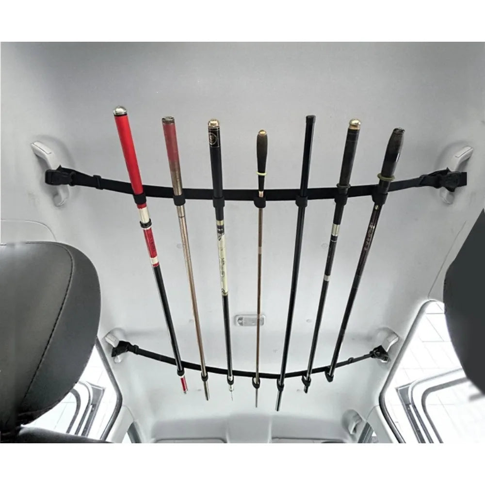 Car Vehicle Interior Fishing Rod Holder Fishing Carrier for Car Fishing Rod Rack 7 Rod Capacity Heavy Duty for SUV/Wagons/Van/Truck