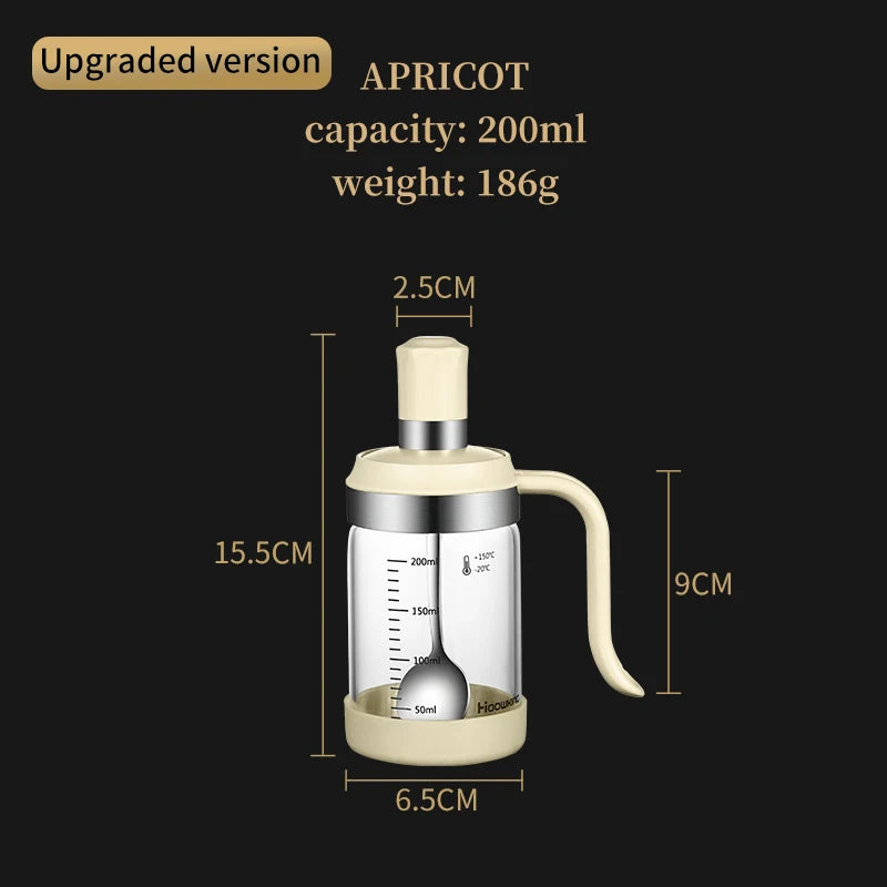 3 PCS Spice Seasoning Bottle Kitchen Supplies Glass Transparent Sugar Bottle Containers with Spoon Seasoning Bottle Salt and Pepper Bottle Kitchenware Accessories Preparing Cooking Tools Sets