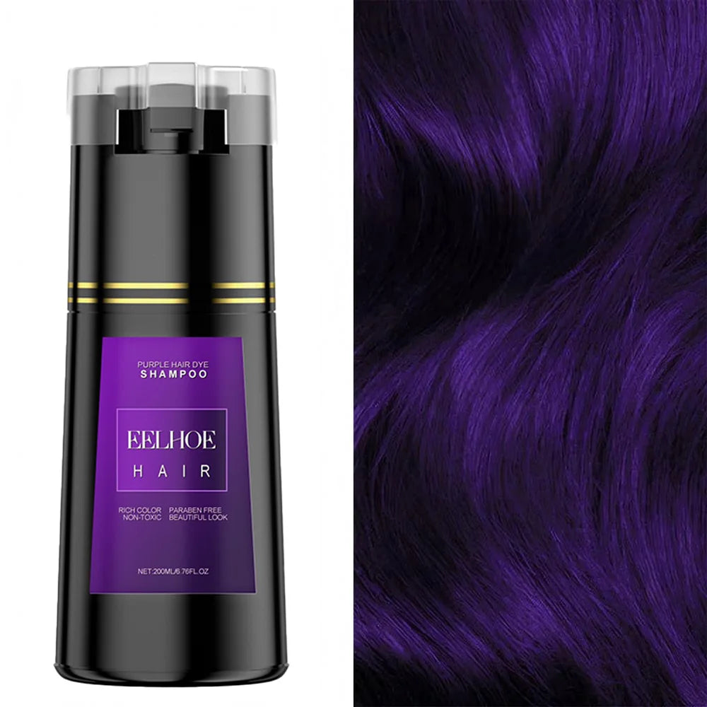 NEW 200ml 5 PCS Set EELHOE Korean Hair Dye Shampoo Nova Hair Instant Dye Shampoo Men Women Quick Easy Safe Hair Color Gray Hair  Coverage Nourish Scalp Women Men Hair Care Supplies