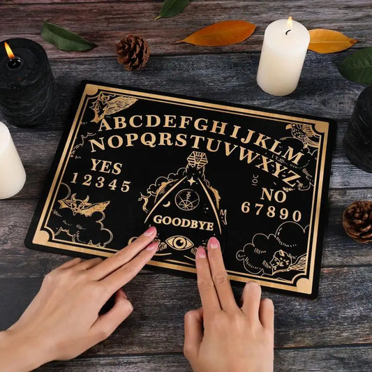 12inch Ouija Board Wooden Divination Pendulum Board Engraved Ma-gic Board Metaphysical Message Witch Pendulum Board Kit