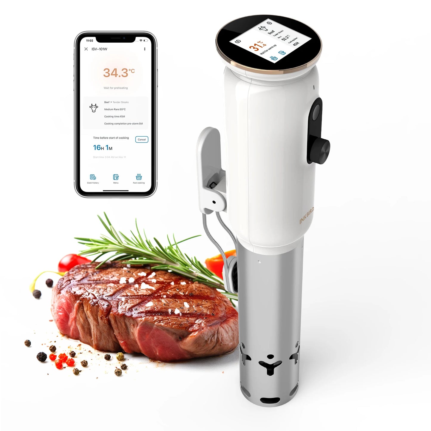 NEW 4 Types 1000W Wi-Fi Mobile Phone App Sous Vide Machine EU Plug Sous Vide Cooker APP Remote Control Recipes Alarms Timer For Cooking Home Appliances Kitchen Accessories
