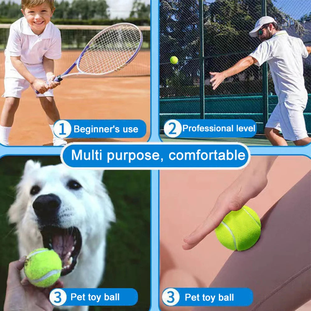 6/12pcs Tennis Balls with Mesh Carry Bag Practice Ball High Elasticity Pet Dog Playing Balls Outdoor Training Sports Competition