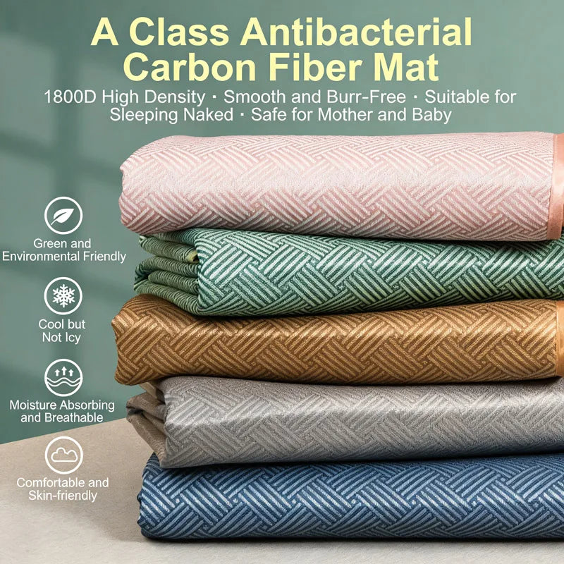 3 PCS Set 5 Colors Summer NEW Breathable Cooling Sheet Set Antibacterial Skin-Friendly Sleeping Mat Pillowcase Comfortable Air Condition Mattress Home Bedroom Bedding Supplies