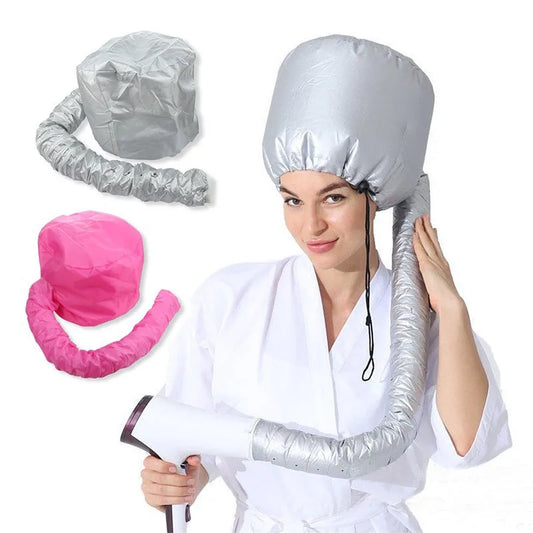 Silver Color Portable Hair Bonnet Dryer Cap Lazy Man Hair Dryer Cap Quick Dry Hair Dryer Heating Set Oil Baking Cap Household Hairdressing Salon Accessories