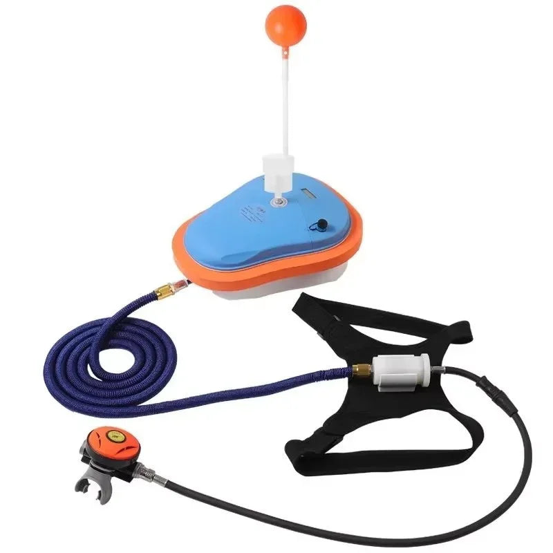 8700mAh 7M Electric Diving Breathing Apparatus Underwater Breathing Submersible Pump Snorkeling Scuba Diving Breathing Tube Equipment