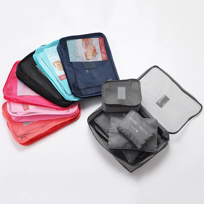 6pcs Travel Storage Bag Set, for Closets, Closets, Suitcases, Thickened Bags, Travel Manager, Bags, Shoes Bags, Cube Bags