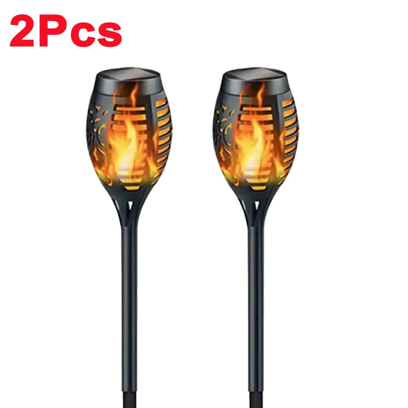 4/6/8/10Pcs Solar Flame Torch Lights Flickering Light Waterproof Garden Decoration Outdoor Lawn Path Yard Patio Floor Lamps