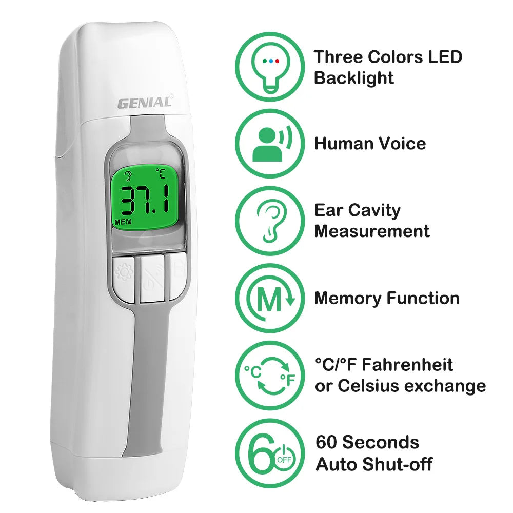 NEW Arrivals Ear Thermometer,1 Second Accurate Digital Thermometer for Adults Kids Babies,3 Age Groups Rose Red  Backlight Display Fever Alarm Medical Accessories Health Care Products