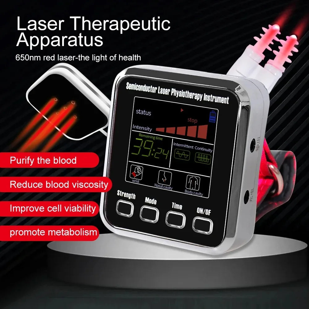 12 Laser 650nm Laser Therapy Wrist Watch LLLT for Diabetes Hypertension Cholesterol Treatment Laser Rhinitis Physiotherapy Medical Accessories Supplies