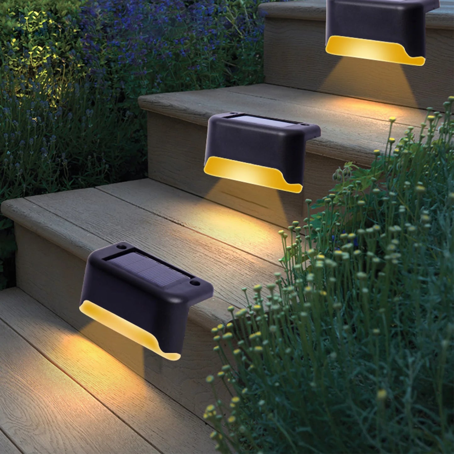 8-16-~24PCs LED Solar Step Lamp Path Stair Outdoor Garden Lights Waterproof Balcony Light Decoration for Patio Stair Fence Light