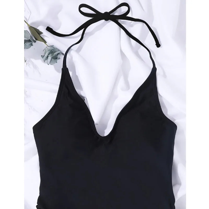 One-piece Swimsuit Lace-up Sexy Backless Bikini Women's Off-the-shelf Skintight Bikini Swimsuit