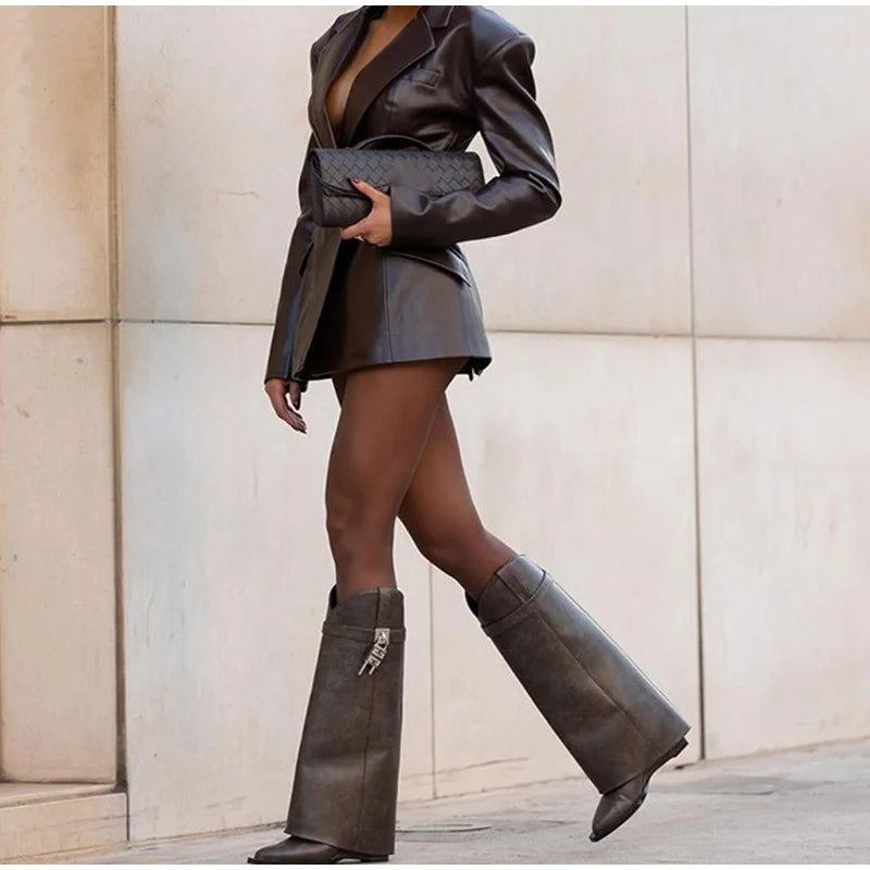 New Arrivals Autumn Woman Black PU Leather Jacket Chic Vintage American Street Wear Short Lapel Zipper Belt Biker Coats Fashion Streetwear Ladies Fashion Clothing Supplies