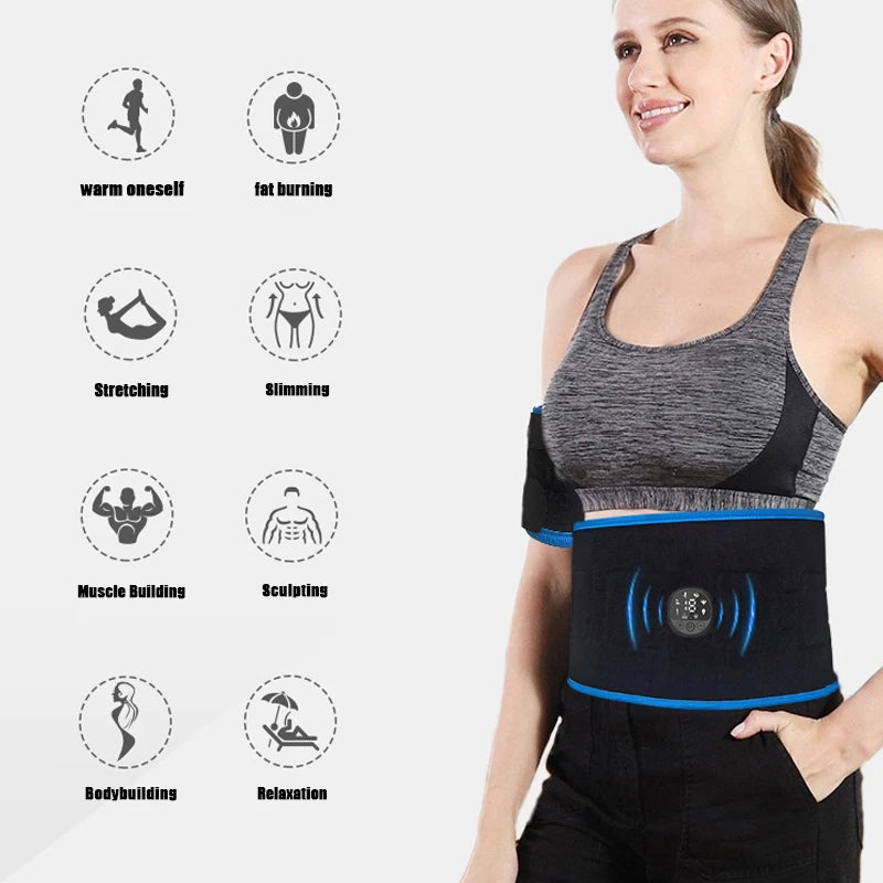 EMS Muscle Stimulator Abdominal Toning Belt Fitness Training Gear Waist AB Trainer Workout Equipment Body Slimming For Mem Women