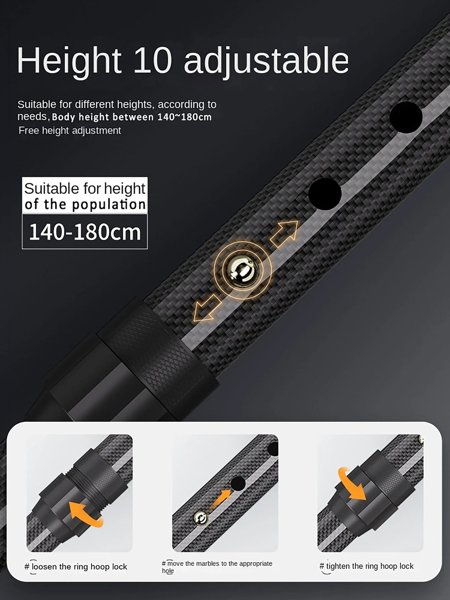 Ultra-Light Retractable Carbon Fiber with Lamp Handle Night Hiking Booster Walking Anti-Slip Breaking Four-Legged Stable Armrest Stick Column Stick Device