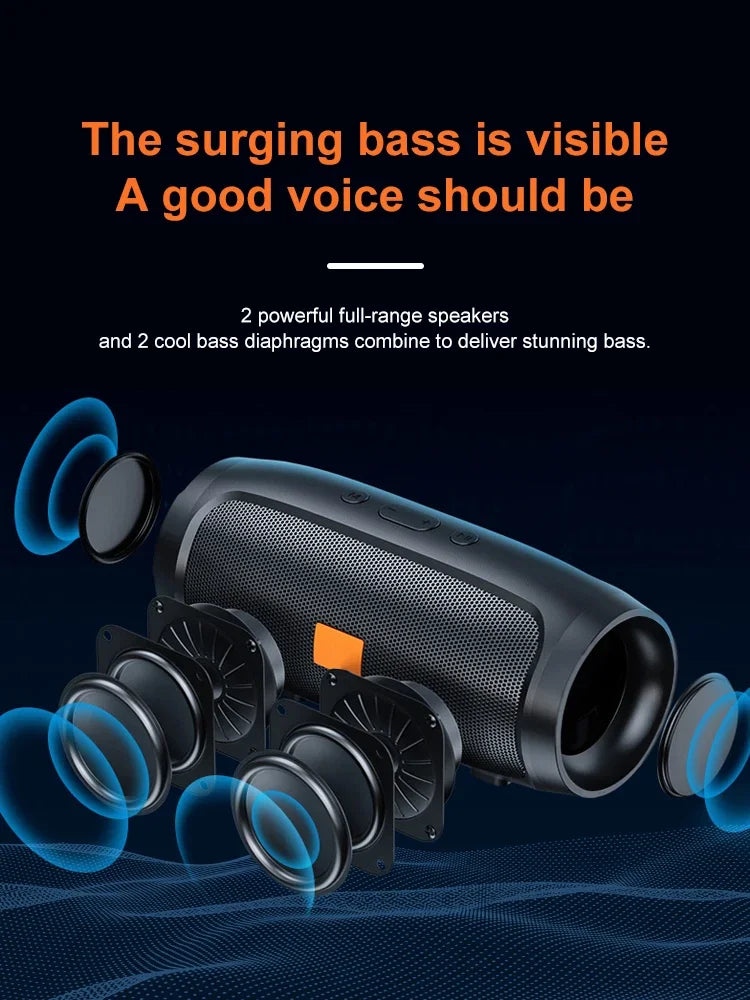 NEW Arrivals TF USB Bluetooth Speaker Dual Speaker Stereo Outdoor Playback Fm Voice Broadcasting Portable Subwoofer Wireless Speaker Computer Supplies