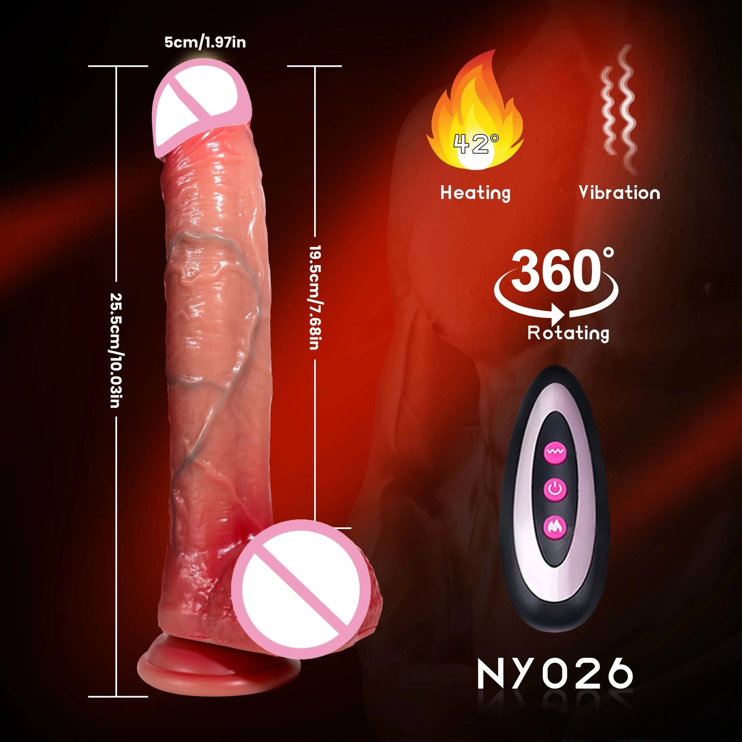 NEW 23cm Realistic Vibrator Remote Control Heated Retractable Dildo Female Oral Sex Masturbator Vaginal Anal Massager Sex Toys for Women Adults 18+ Sex Store Products