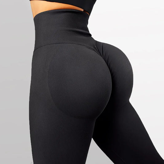 Seamless Knitted Fitness GYM Pants Women's High Waist and Hips Tight Peach Buttocks High Waist Nude Yoga Pants