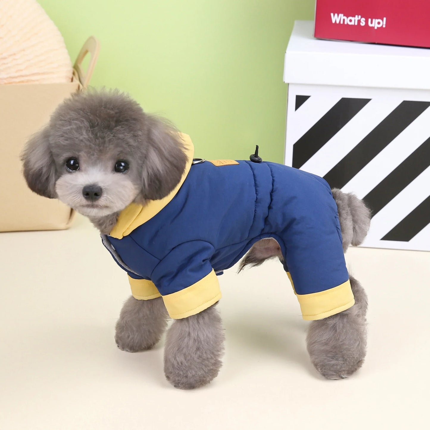 Waterproof Warm Dog Romper Clothes Winter Thicken Puppy clothing Cotton Padded Hooded For Small Pet Dog