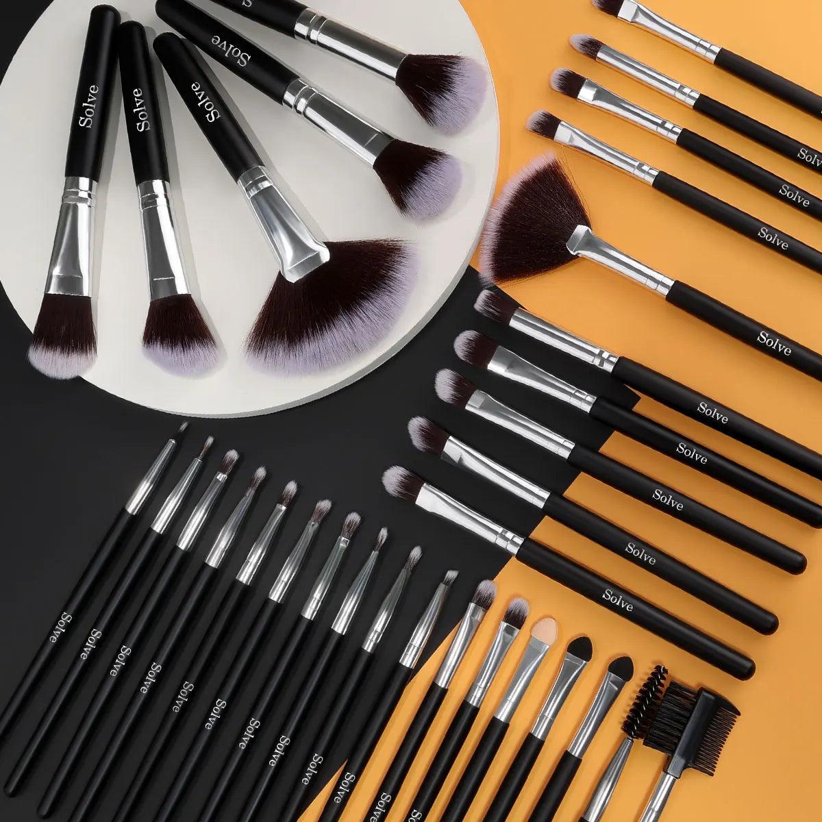 32 PCS Set 27 Colors  Professional Makeup Brush Set Cosmetic Tools for Powder Eye Shadow Foundation Blush Blending Beauty Makeup Brush Kit for Makeup Starters Women Cosmetic Tool Sets