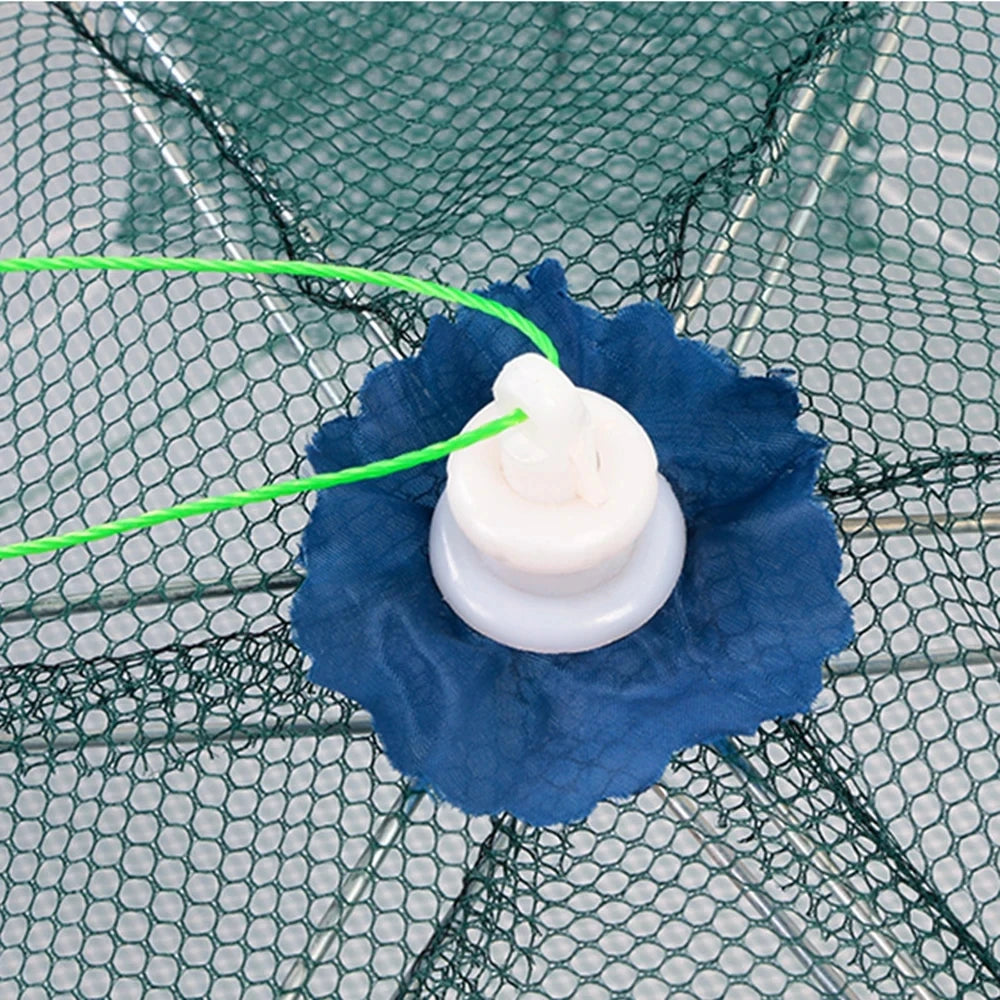 10-20 Holes Automatic Fishing Trap Net Umbrella-Shape Capable of Catching Fish Shrimps Crabs Foldable Cages Set Simple Happy Fishing Gear Sea Lakes River Fishing Accessories